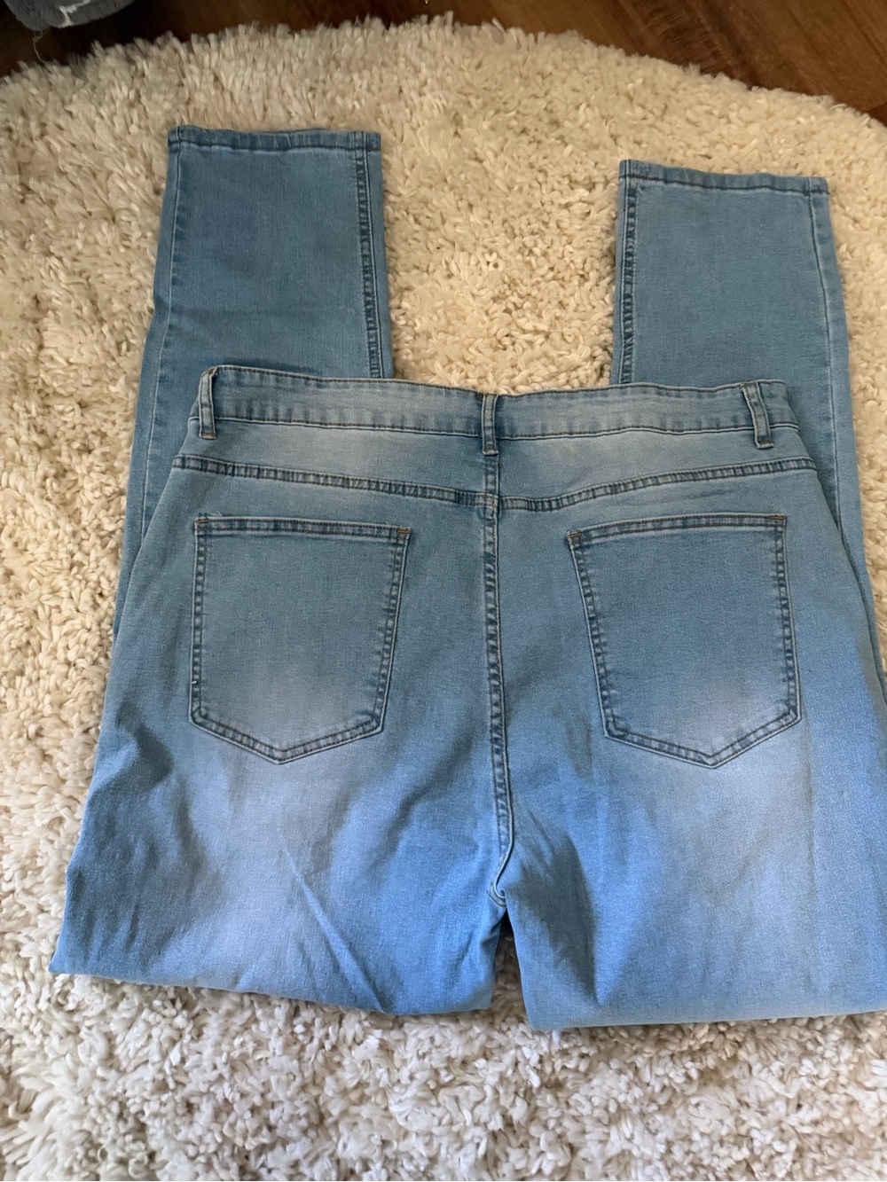 Light Blue Butterfly vintage wear stylish, unique Embroidered Women’s Jeans - Picture 4 of 6